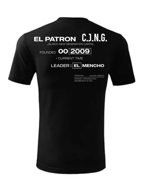 EL PATRON pánske tričko – C.J.N.G. El Mencho – Čierna