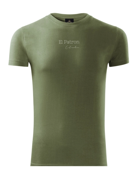 EL PATRON pánske tričko – EL Colombia White – Khaki