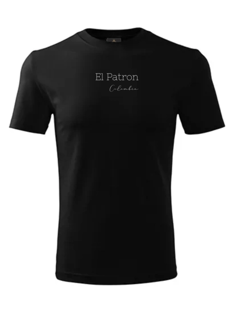 EL PATRON pánske tričko – EL Colombia White – Čierna