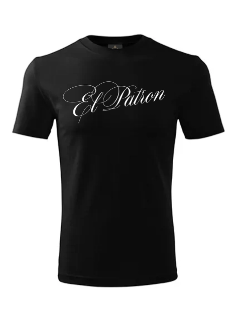 EL PATRON pánske tričko Elegant – Signature White – Čierna