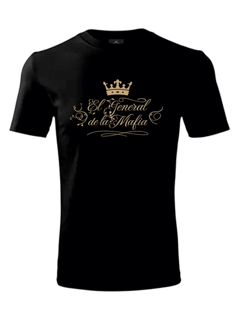 EL PATRON pánske tričko – El General Gold – Čierna